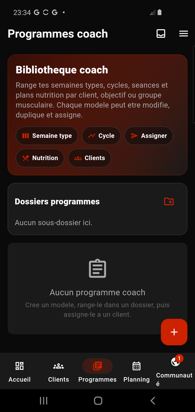 Bibliothèque de programmes du coach dans 2STRIVE